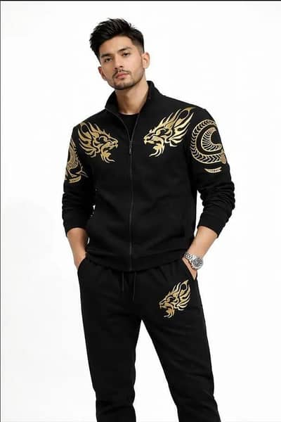 2 PC's Men's Fleece Zipper Track suit