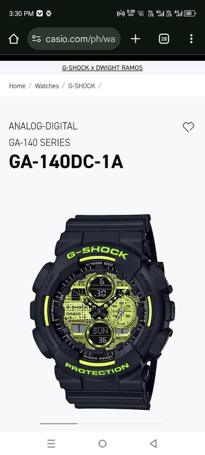 G shock ga140dc 1a model