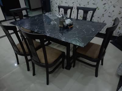 Dinning Table Wooden Glass