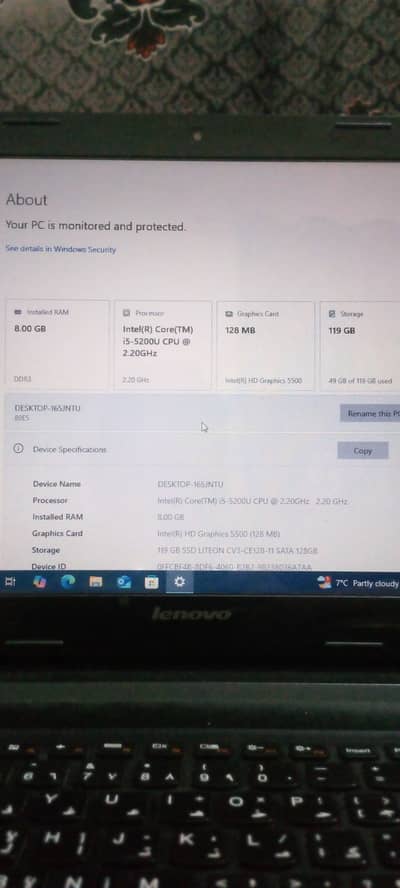 Lenovo 80E5, 8/119, Ram and Rom