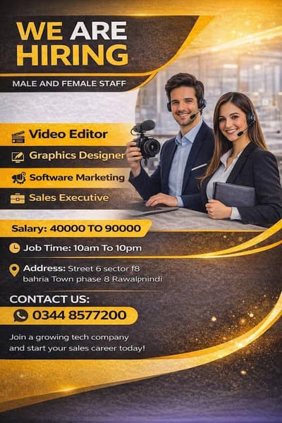 video editor. graphics designer. softwa  maerkting and sales executive