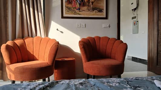 bedroom chairs with a table