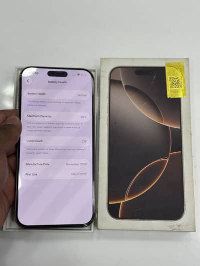 Iphone 16promax 256gb dual pta