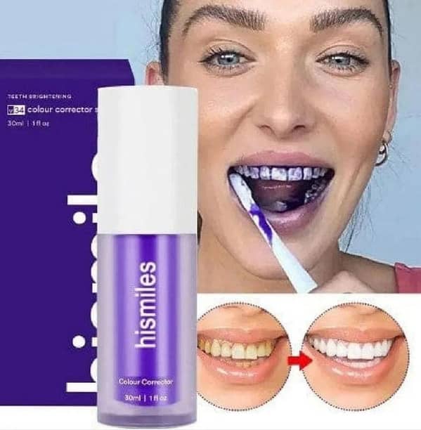 Hismile V34 Purple Whitening Toothpaste Remove Stains Reduce Yellowing Care For Teeth Gums Fresh Breath Brightening Teeth
