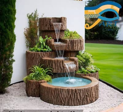 waterfall and fountain