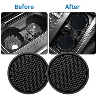 2Pcs Car Coaster Cup Holder Anti-Slip Pad Mat – Silica Gel Bottle Holder for MG ZS / MG GT / MG HS / MG3 / MG6 / MG7