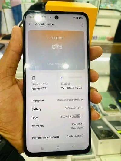 Realme C75 8GB Ram 256gbym WhatsApp number  03326744685