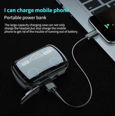 M10 TWS Wireless Earbuds - High Bass & Power Bank (Home Delivery