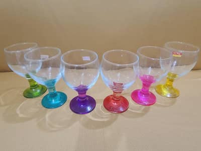 wine colourful glasses, new pieces with no scretch