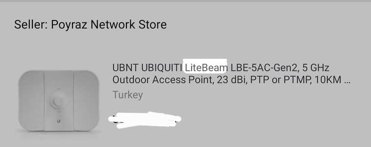 UBIQUITI LiteBeam LBE-5AC-Gen2