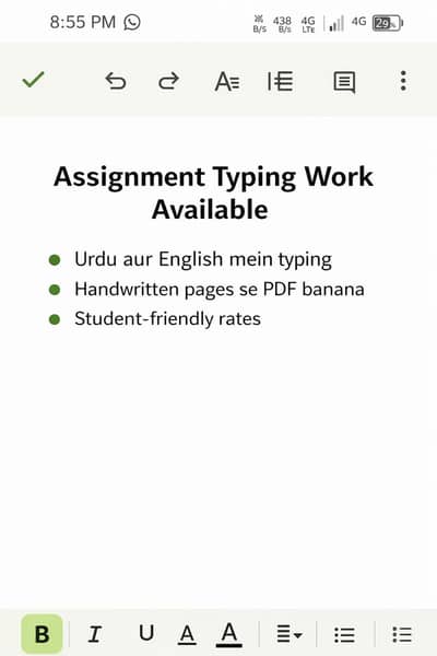Assignment typing work