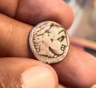 Old Antique Silver coin Alexander The Great سکندراعظم