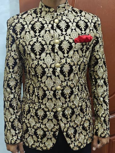 Luxurious Royal Prince Coat – Heavy Zardozi Embroidered Velvet