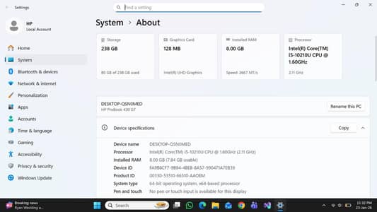 Urgent Sale Hp core i5 10 gen