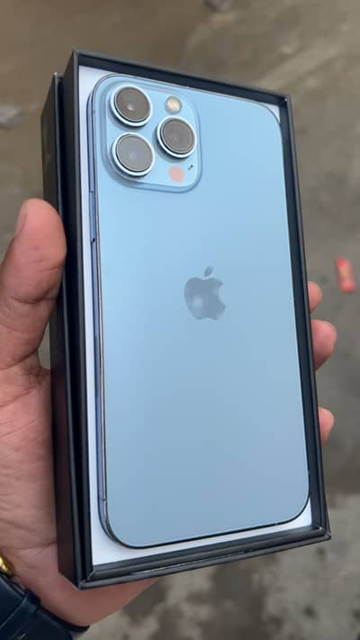 Iphone 13 pro max PTA 256gb with box and cable BH 79