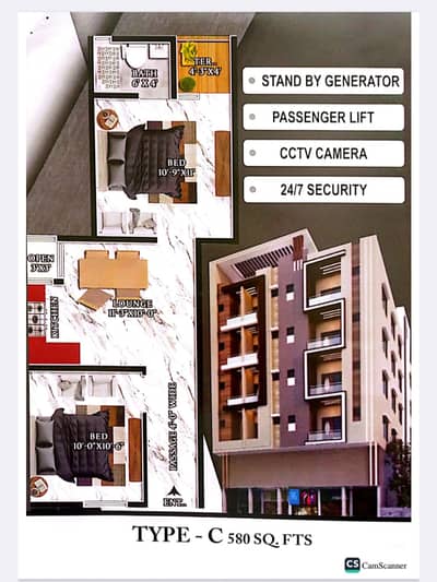 600sq ft apartment on 2 years easy installments