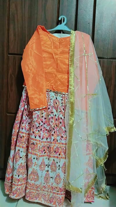 ready to wear lehnga with mirror wark
