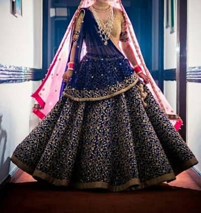 lehnga for sale blue red mix color new