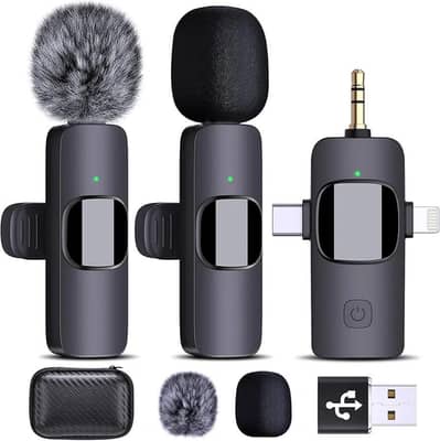 4 in 1 lavalier microphone set for android iphone cameras and pc