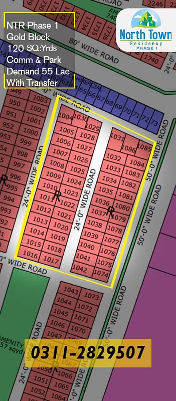 NTR Phase 1 Gold Block 120 SQ:Yrd Comm & Park Demand 55 Lac With Transfer