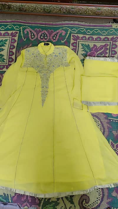 Lemon colour frock j. 2pc