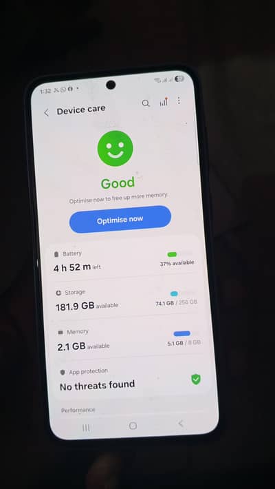 sumsang A55 8gb rom 256gb memory 6month warranty bhi hai box miss hai