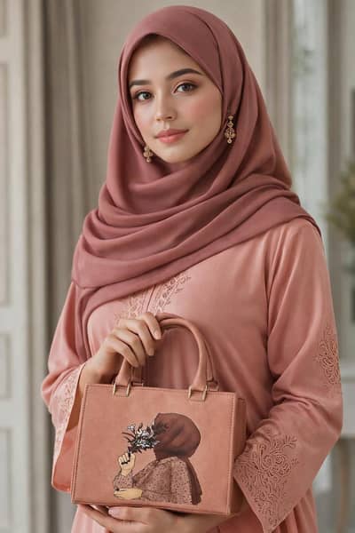 Pink Nylon Printed Ladies Handbag | Stylish & Lightweight