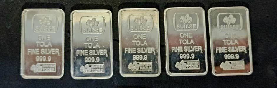 Suisse 1 Tola Silver Bar (Chandi 5 Bars]