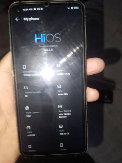 Tecno camon 17 6gb 128 gb panel change and fingar ni chlti