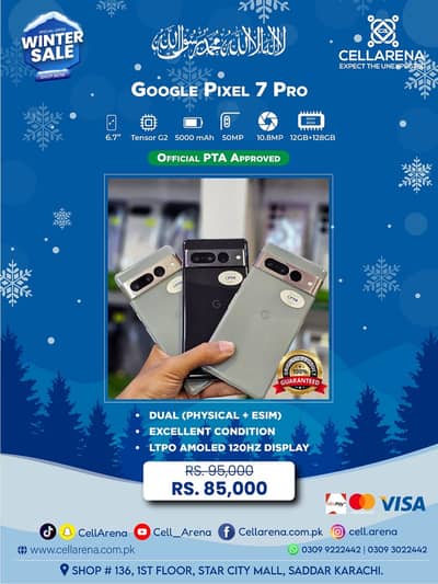 WINTER SALE GOOGLE PIXEL 7 & 7 PRO PTA APPROVED - CELLARENA