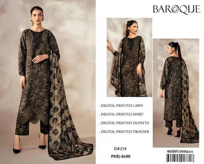 LAWN Digital Print 3pc LAWN DUPATTA With Patches