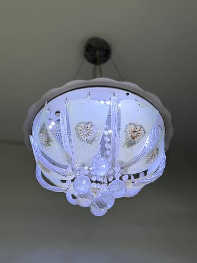 multiple lights chandelier with music