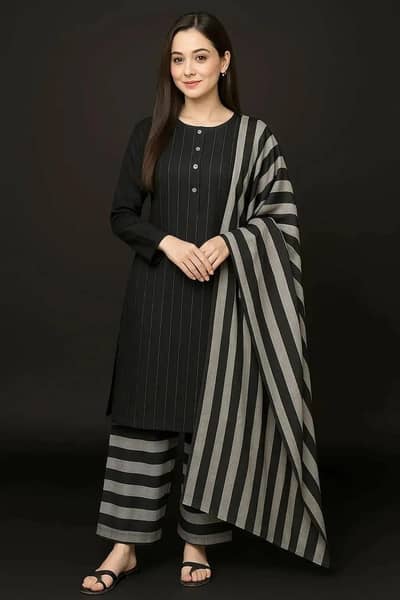 3 Pcs Women's Unstitched Printed Suit