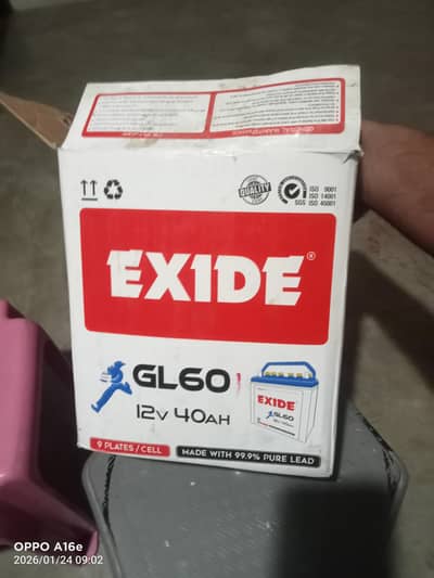 Exide battry fully new condition with controlr for sale