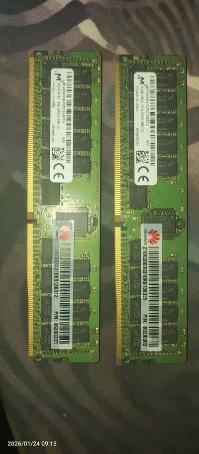 32 Gb Ram 2x4 DDR4 ECC Server Ram PC4 2933y