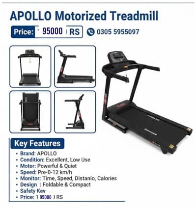 Apollo Air 2i Treadmill | Electric Treadmill | Running Machine