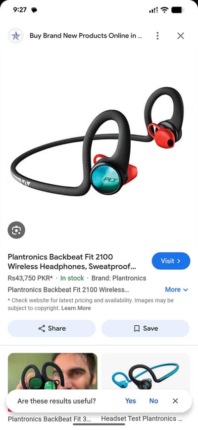Plantronics Backbeat Fit 2100 Wireless Headphones,