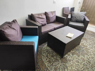 OUTDOOR GARDEN RATTAN UPVC FURNITURE SOFA SET CHAIRS TABLE Y