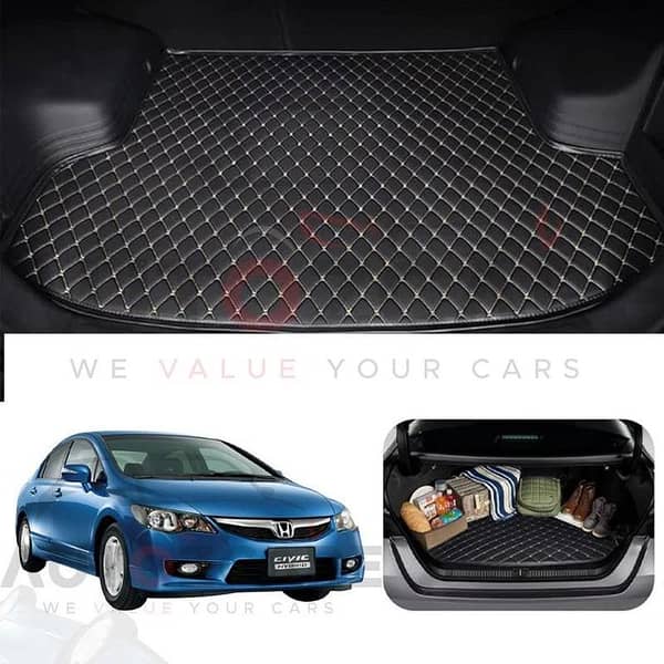 Honda Civic Reborn 7D Custom Car Trunk Mat - Model 2006-2012