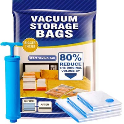 Storage Vacuum Bags for Clothes, Blankets, Pillows, Beddings.