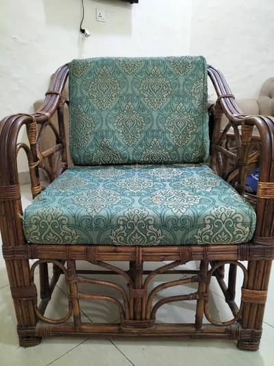 Cane Sofa set with Tables (3+1+1)