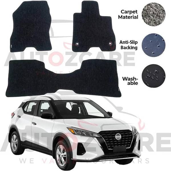 Nissan Kicks Genuine Fitting Carpet Floor Mat 3PCS - Model 2016-2025