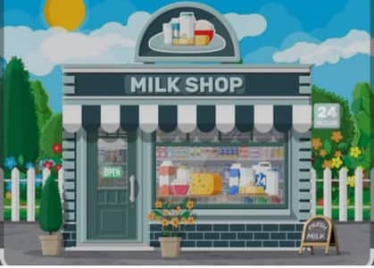 Sales and cooking at milk shop