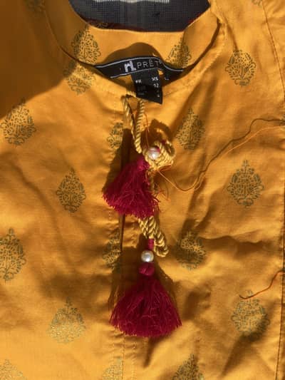 Long 4 colored flayered frock