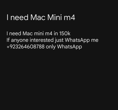 I need Mac mini m4
