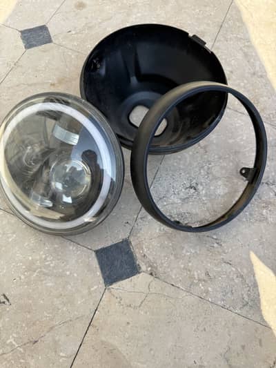 Ybr round yellow ring headlight+handi Complete Set