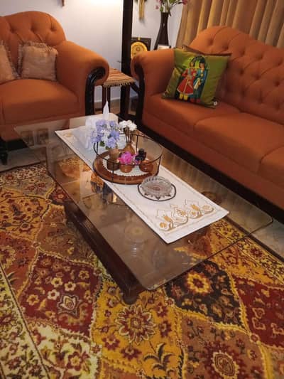 Sofa side table with center table