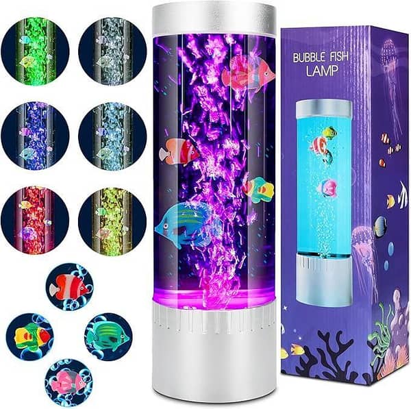 High Quality LED Fish Aquarium Lamp - Realistic Floating fish with Bubble Water Effect, Electric Lamp For Bedroom, Home, Office & Living Room Decoration, Relaxing Night Lamp for Kids & Adults, Perfect Gift Item - Perfect Lamps For Bad Room Side