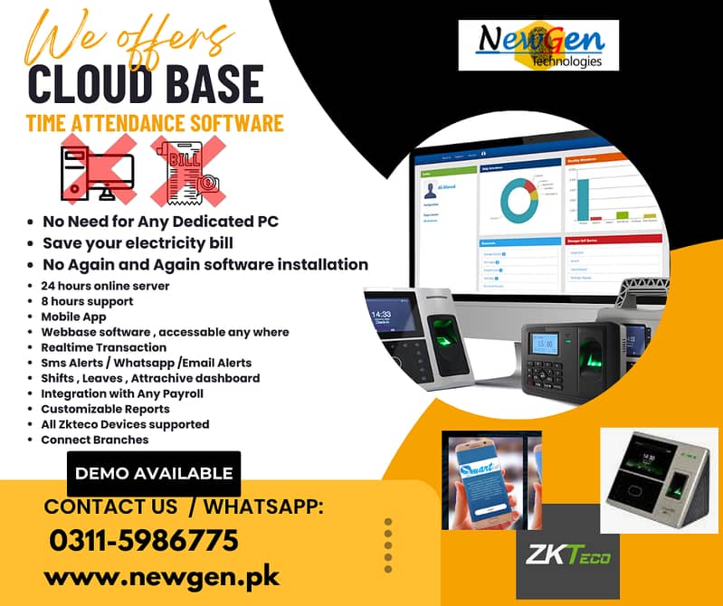 Zkteco Biotime Cloud Time Attendance Software Support License API 2