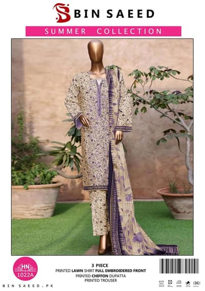 dresses / ladies suit / 3 pc embroidery unstitched dresses for sale